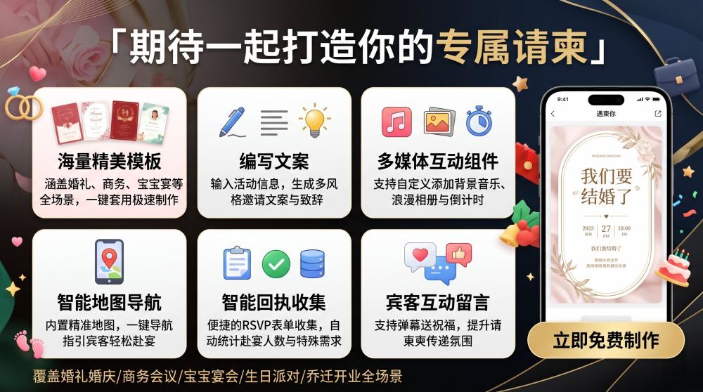 家庭喜事不用繁琐筹备！人生大事请柬一站式轻松搞定